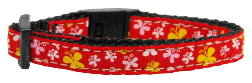 Butterfly-Nylon-Ribbon-Collar-Red-Cat-Safety-GreatEagleInc-333777581