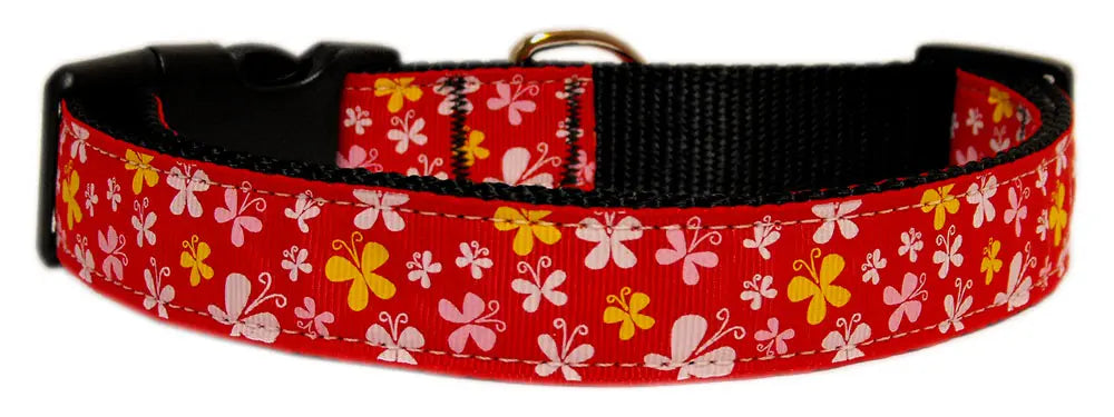 Butterfly Nylon Ribbon Collar Red Xs Default Title