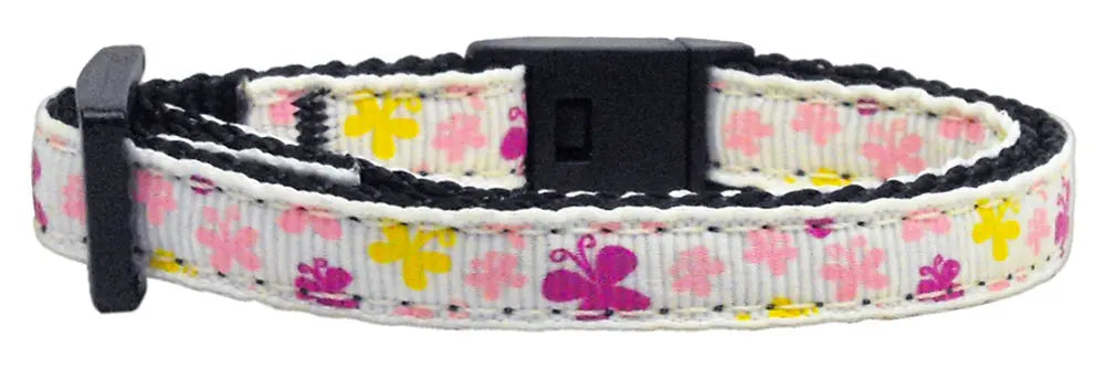 Butterfly Nylon Ribbon Collar White Cat Safety Default Title