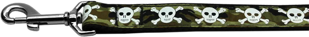 Camo Skulls Nylon Dog Leash 5/8 Inch Wide 4ft Long Default Title