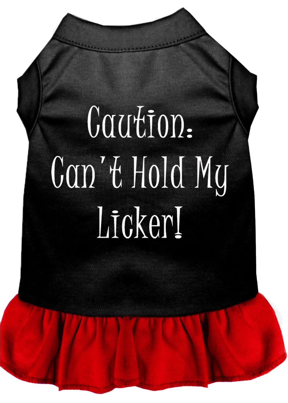 Can't Hold My Licker Screen Print Dress Black With Red Xs Default Title