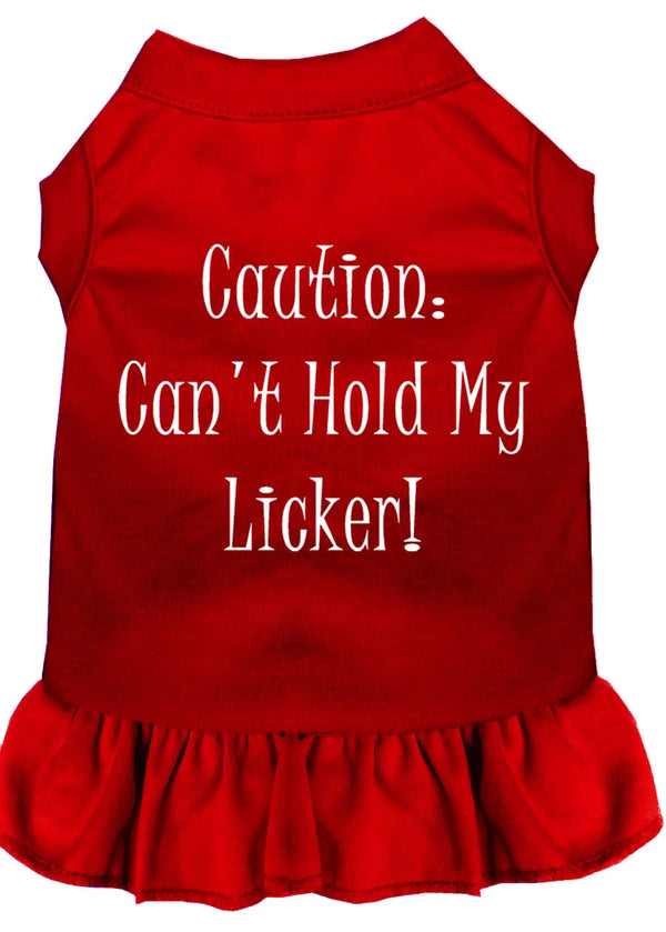 Can't Hold My Licker Screen Print Dress Red Med Default Title
