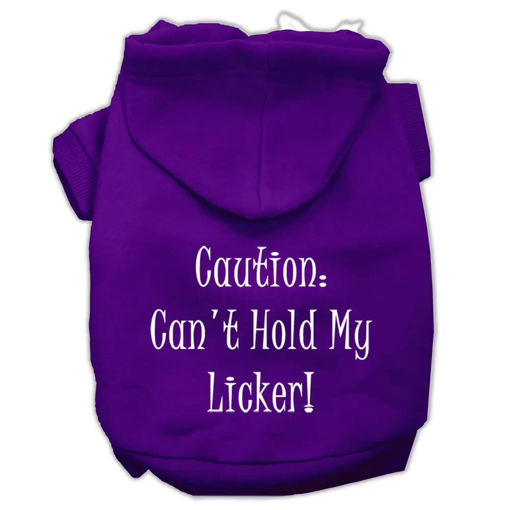 Can't Hold My Licker Screen Print Pet Hoodies Purple Size Xs Default Title