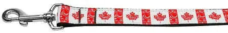 Canadian-Flag-In-Swirls-Nylon-Dog-Leash-5-8-Inch-Wide-6ft-Long-GreatEagleInc-318926627