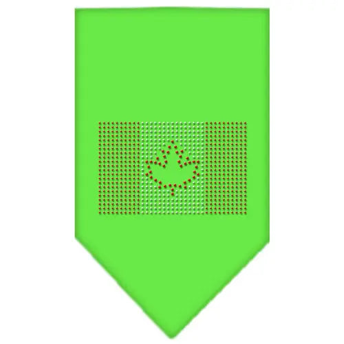 Canadian Flag Rhinestone Bandana Lime Green Large Default Title