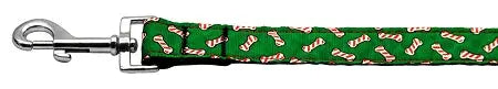 Candy Cane Bones Nylon Dog Leash 5/8 Inch Wide 4ft Long Default Title