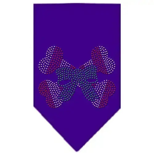 Candy-Cane-Crossbones-Rhinestone-Bandana-Purple-Large-GreatEagleInc-319040942