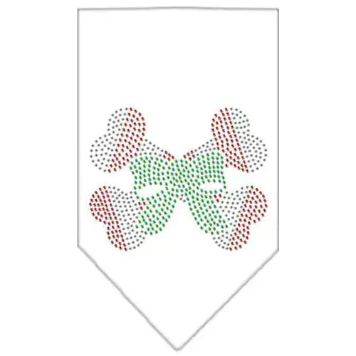 Candy-Cane-Crossbones-Rhinestone-Bandana-White-Small-GreatEagleInc-319040666