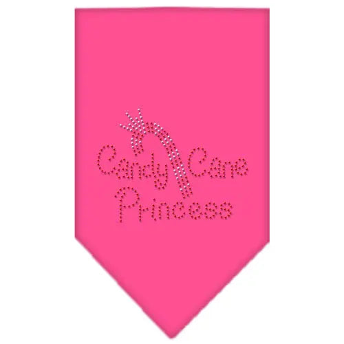 Candy Cane Princess Rhinestone Bandana Bright Pink Small Default Title