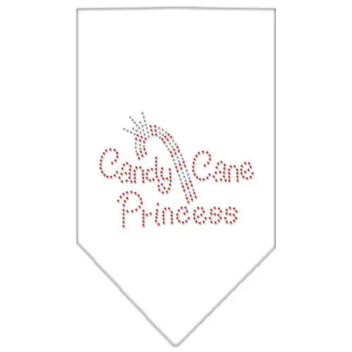 Candy Cane Princess Rhinestone Bandana White Small Default Title