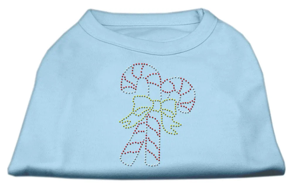 Candy Cane Rhinestone Shirt Baby Blue L Default Title