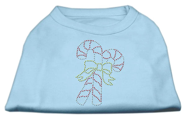 Candy Cane Rhinestone Shirt Baby Blue M Default Title