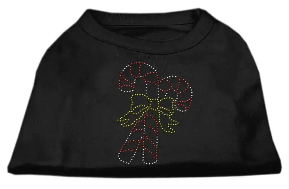 Candy-Cane-Rhinestone-Shirt-Black-M-GreatEagleInc-318714168