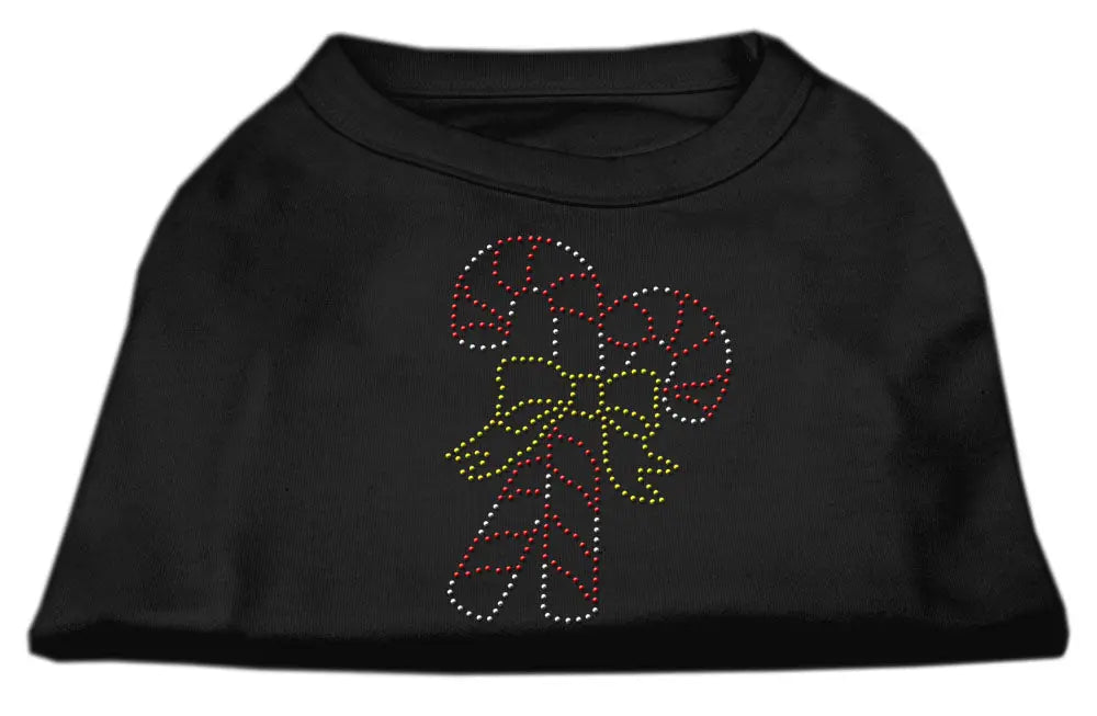 Candy Cane Rhinestone Shirt Black Xxxl Default Title