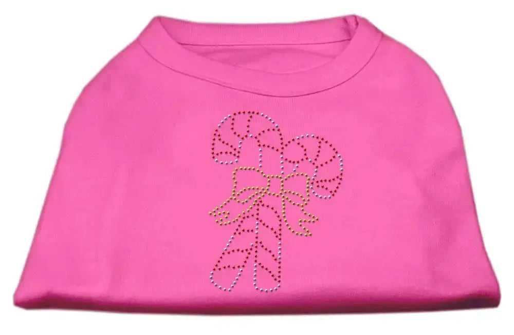 Candy-Cane-Rhinestone-Shirt-Bright-Pink-L-GreatEagleInc-319809468