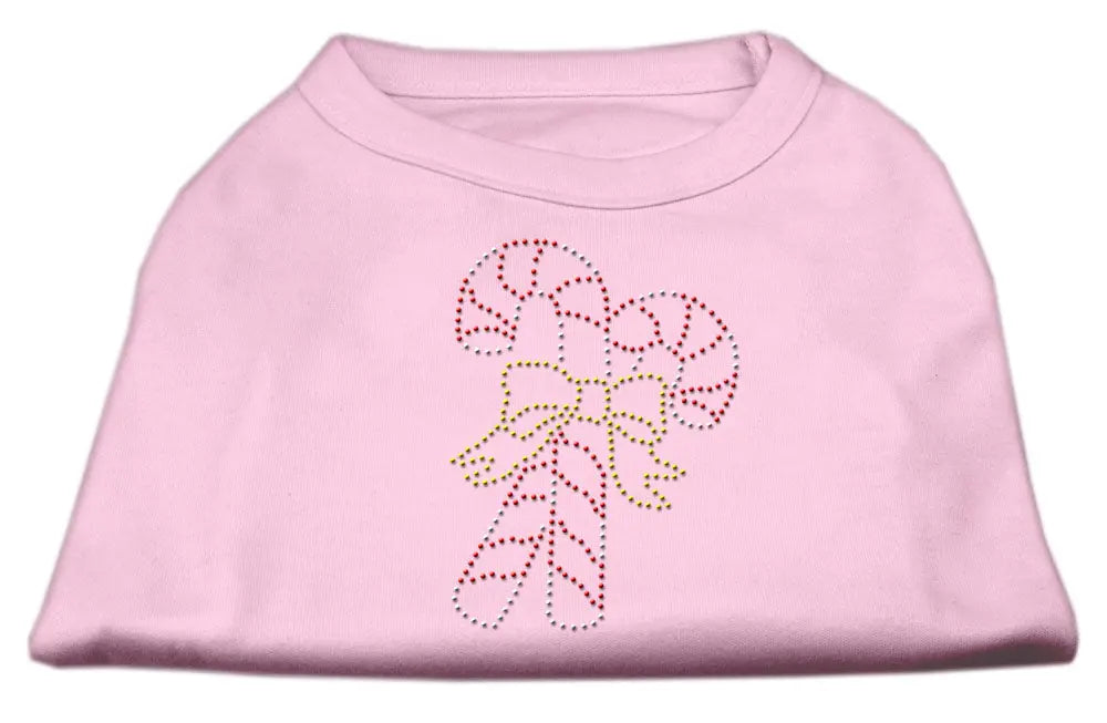 Candy Cane Rhinestone Shirt Light Pink Xl Default Title
