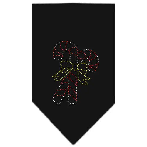 Candy Canes Rhinestone Bandana Black Large Default Title