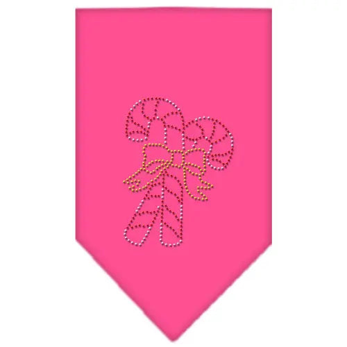Candy Canes Rhinestone Bandana Bright Pink Large Default Title