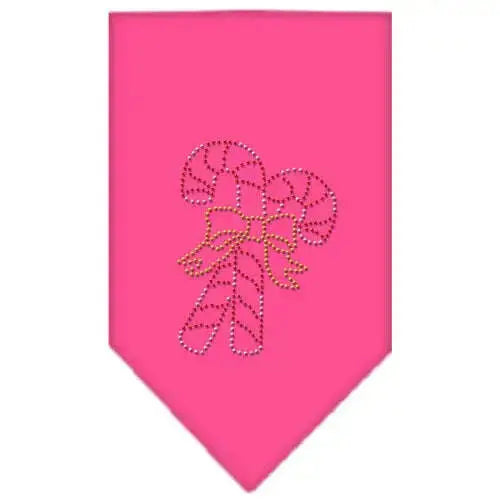 Candy-Canes-Rhinestone-Bandana-Bright-Pink-Small-GreatEagleInc-319058811