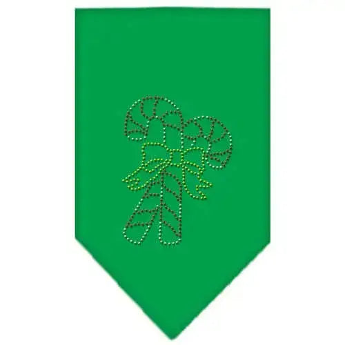Candy-Canes-Rhinestone-Bandana-Emerald-Green-Large-GreatEagleInc-319059144
