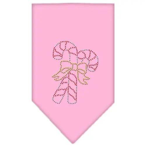 Candy Canes Rhinestone Bandana Light Pink Large Default Title