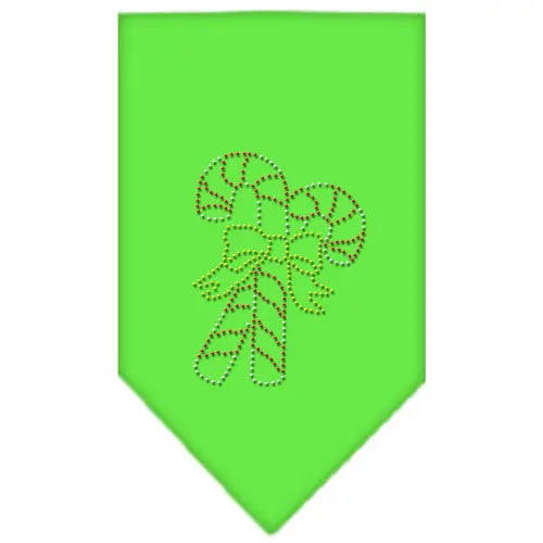Candy Canes Rhinestone Bandana Lime Green Small Default Title
