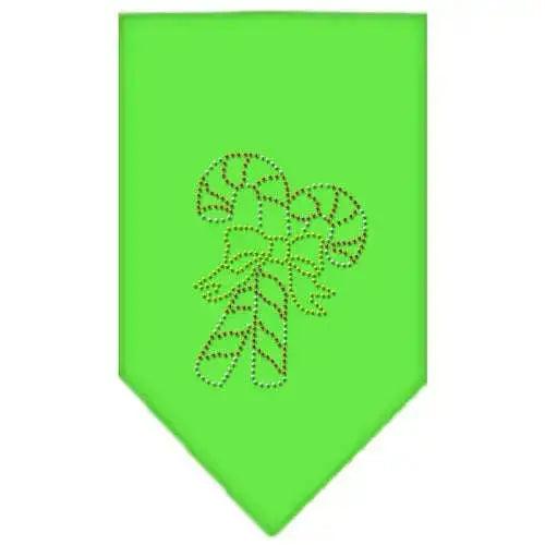 Candy-Canes-Rhinestone-Bandana-Lime-Green-Small-GreatEagleInc-319058523