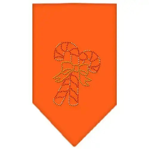 Candy-Canes-Rhinestone-Bandana-Orange-Small-GreatEagleInc-319058378