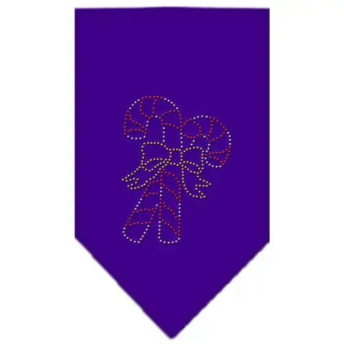 Candy-Canes-Rhinestone-Bandana-Purple-Small-GreatEagleInc-319058236