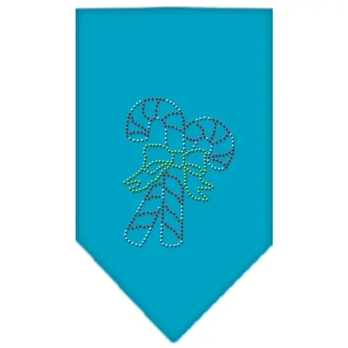 Candy Canes Rhinestone Bandana Turquoise Small Default Title