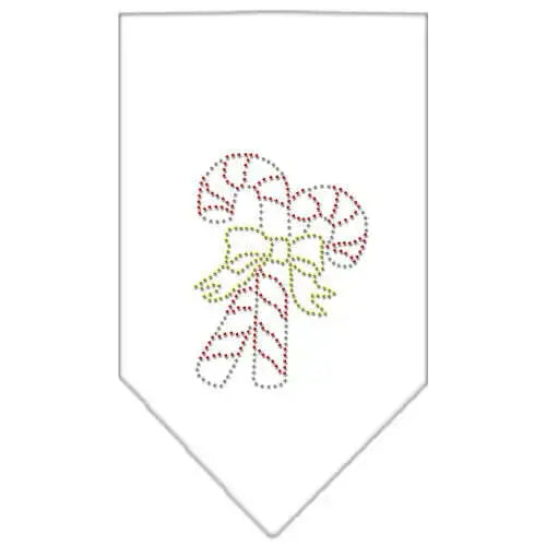Candy-Canes-Rhinestone-Bandana-White-Small-GreatEagleInc-319058047