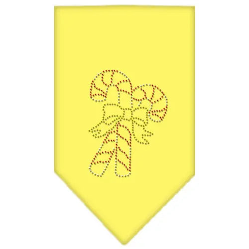 Candy Canes Rhinestone Bandana Yellow Small Default Title