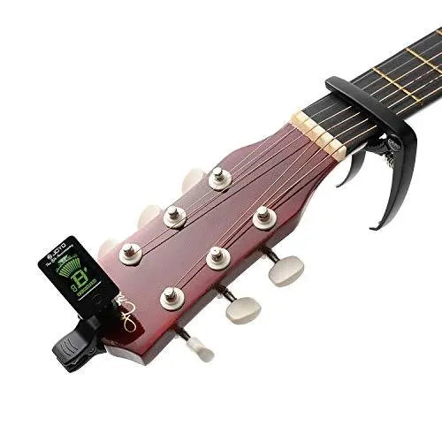Capo Guitar Capo Black with Guitar Tuner Clip-On Tuner for Acoustic Electric Ukulele Guitar and More Music instrument accessories (Tuner+Capo)