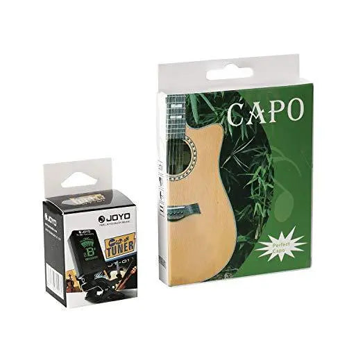 Capo Guitar Capo Black with Guitar Tuner Clip-On Tuner for Acoustic Electric Ukulele Guitar and More Music instrument accessories (Tuner+Capo)