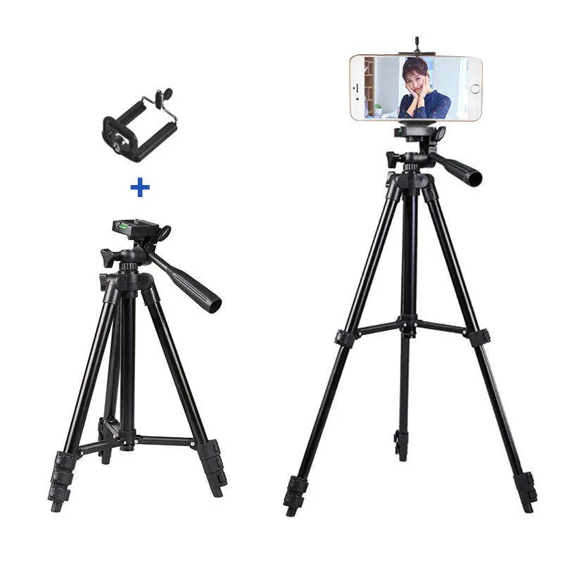 Cell Phone Camera Travel Tripod Stand Holder Lightweight Portable Desktop Portable Pouch Standard Screw for iPhone Android Phone -