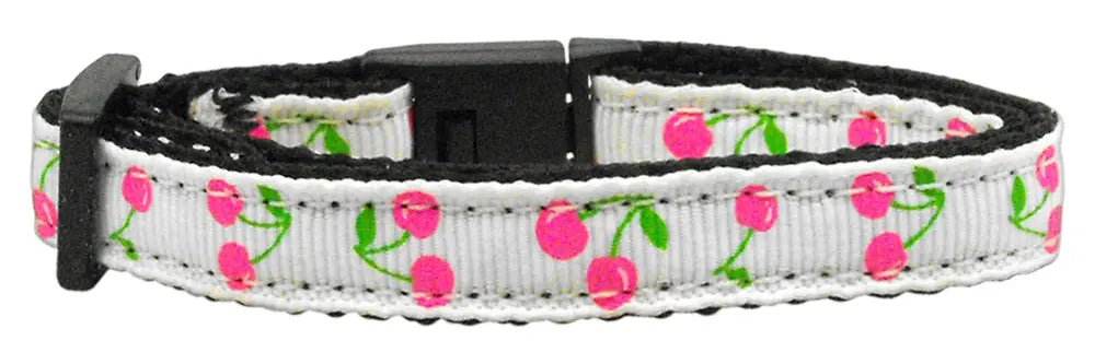 Cherries Nylon Collar White Cat Safety Default Title