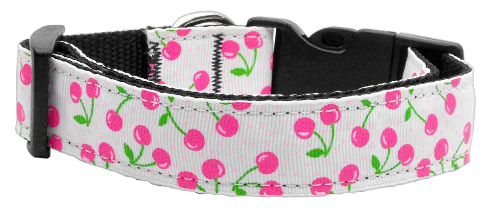 Cherries Nylon Collar White Sm Default Title