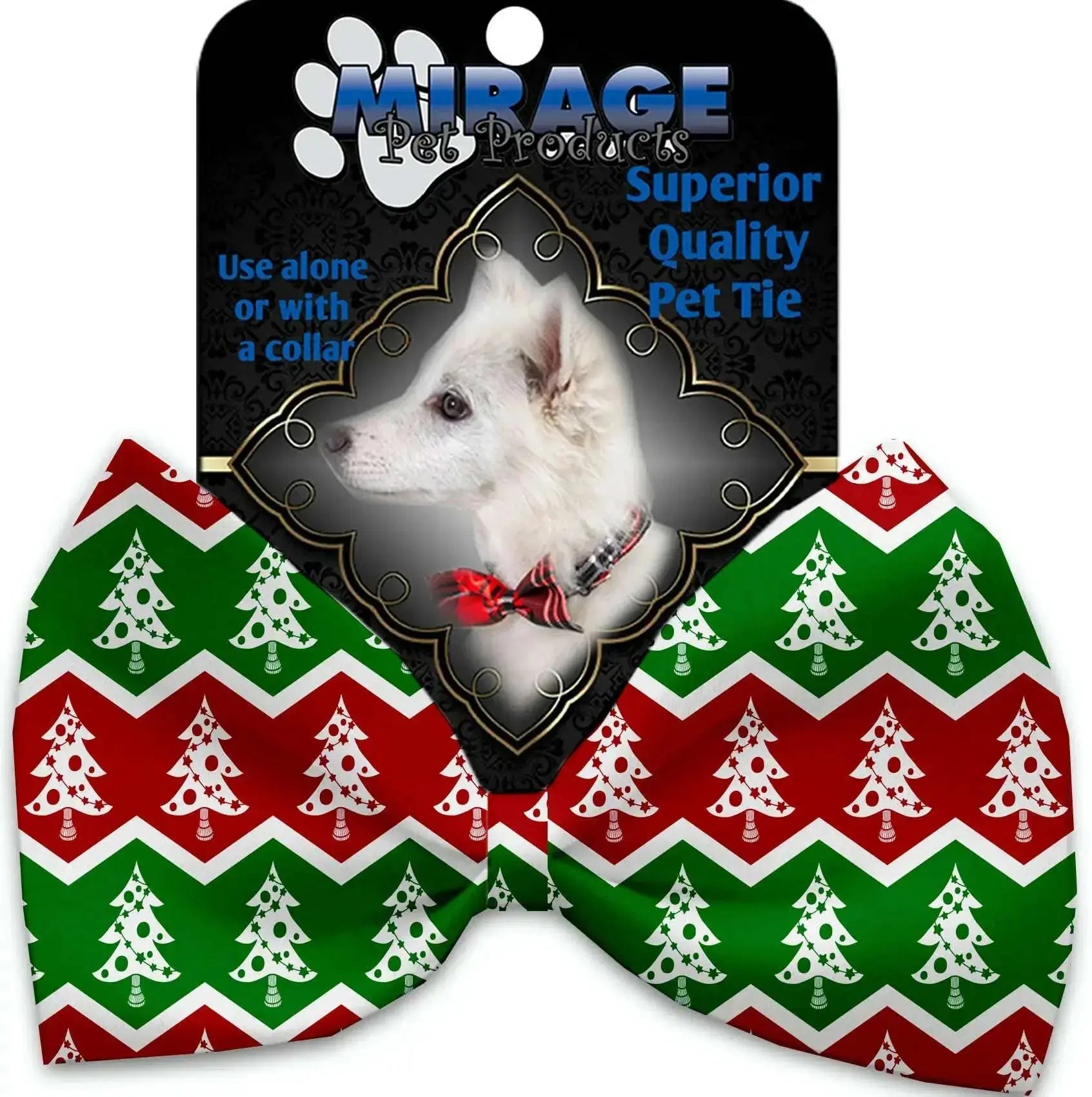 Chevron-Christmas-Trees-Pet-Bow-Tie-Collar-Accessory-With-Velcro-GreatEagleInc-320197782