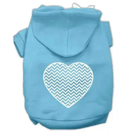 Chevron-Heart-Screen-Print-Dog-Pet-Hoodies-Baby-Blue-Size-Sm-GreatEagleInc-333663129