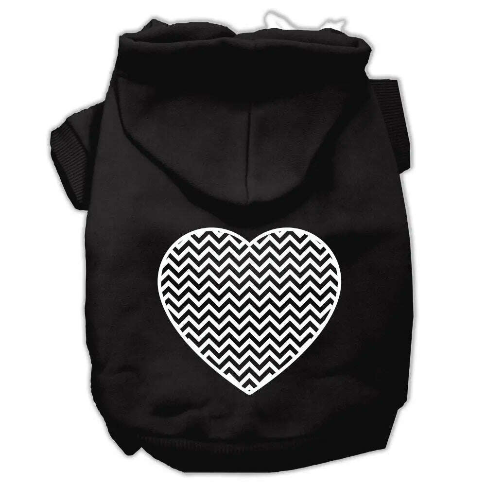 Chevron-Heart-Screen-Print-Dog-Pet-Hoodies-Black-Size-Xxl-GreatEagleInc-333661070