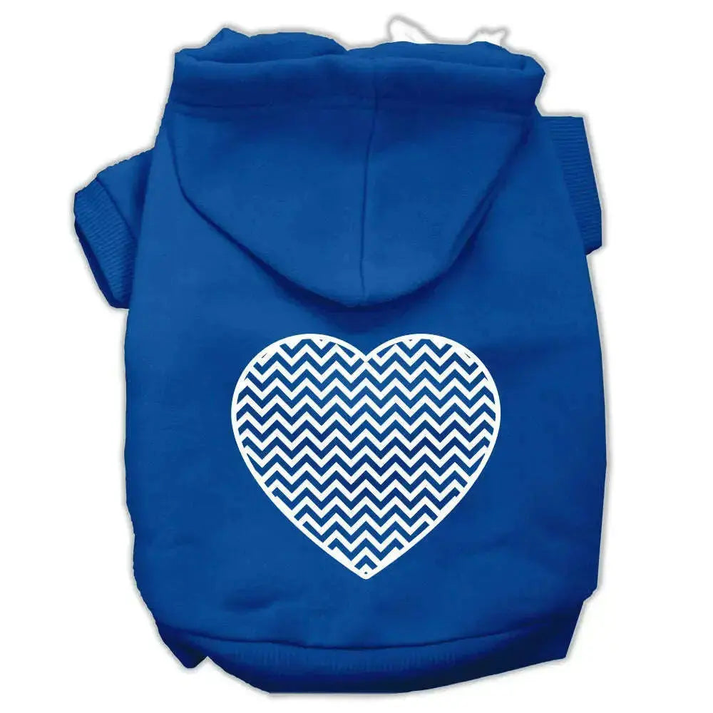Chevron-Heart-Screen-Print-Dog-Pet-Hoodies-Blue-Size-Xxxl-GreatEagleInc-333660265
