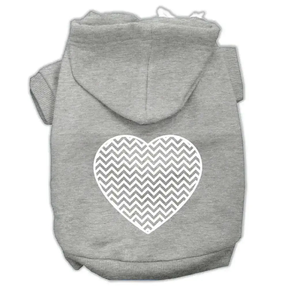 Chevron-Heart-Screen-Print-Dog-Pet-Hoodies-Grey-Size-Xs-GreatEagleInc-333661238