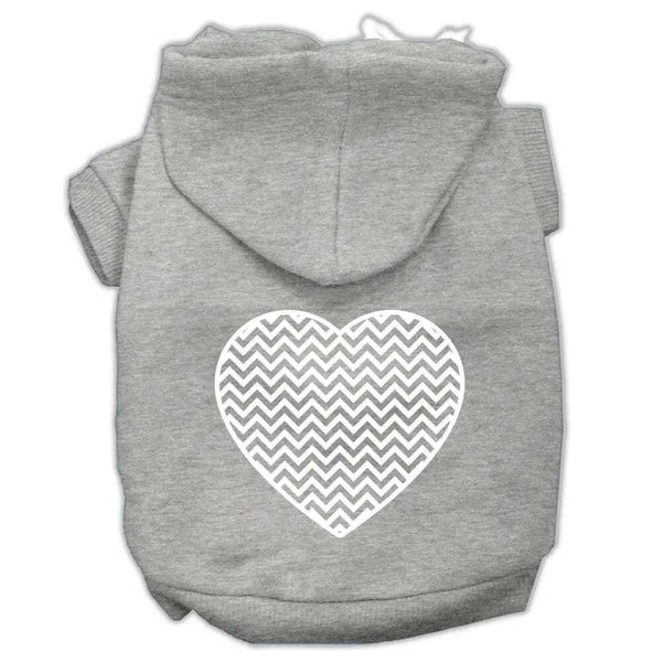 Chevron-Heart-Screen-Print-Dog-Pet-Hoodies-Grey-Size-Xs-GreatEagleInc-333661262