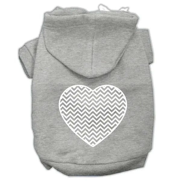 Chevron-Heart-Screen-Print-Dog-Pet-Hoodies-Grey-Size-Xxxl-GreatEagleInc-333660042