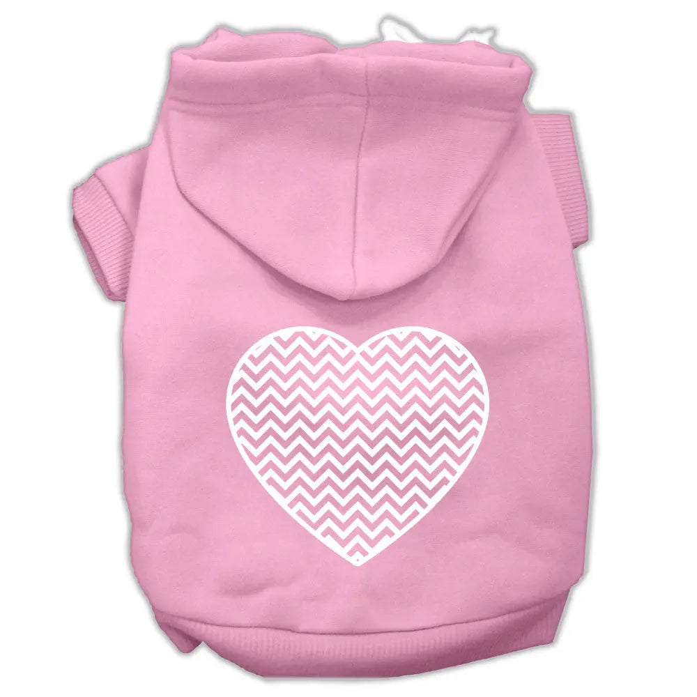 Chevron Heart Screen Print Dog Pet Hoodies Light Pink Size Xxxl Default Title