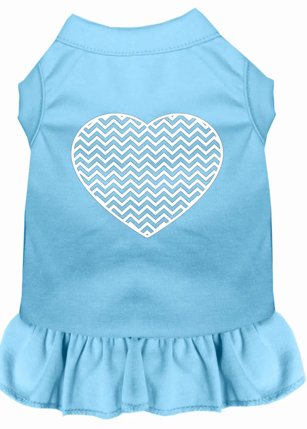 Chevron Heart Screen Print Dress Baby Blue Xxl Default Title