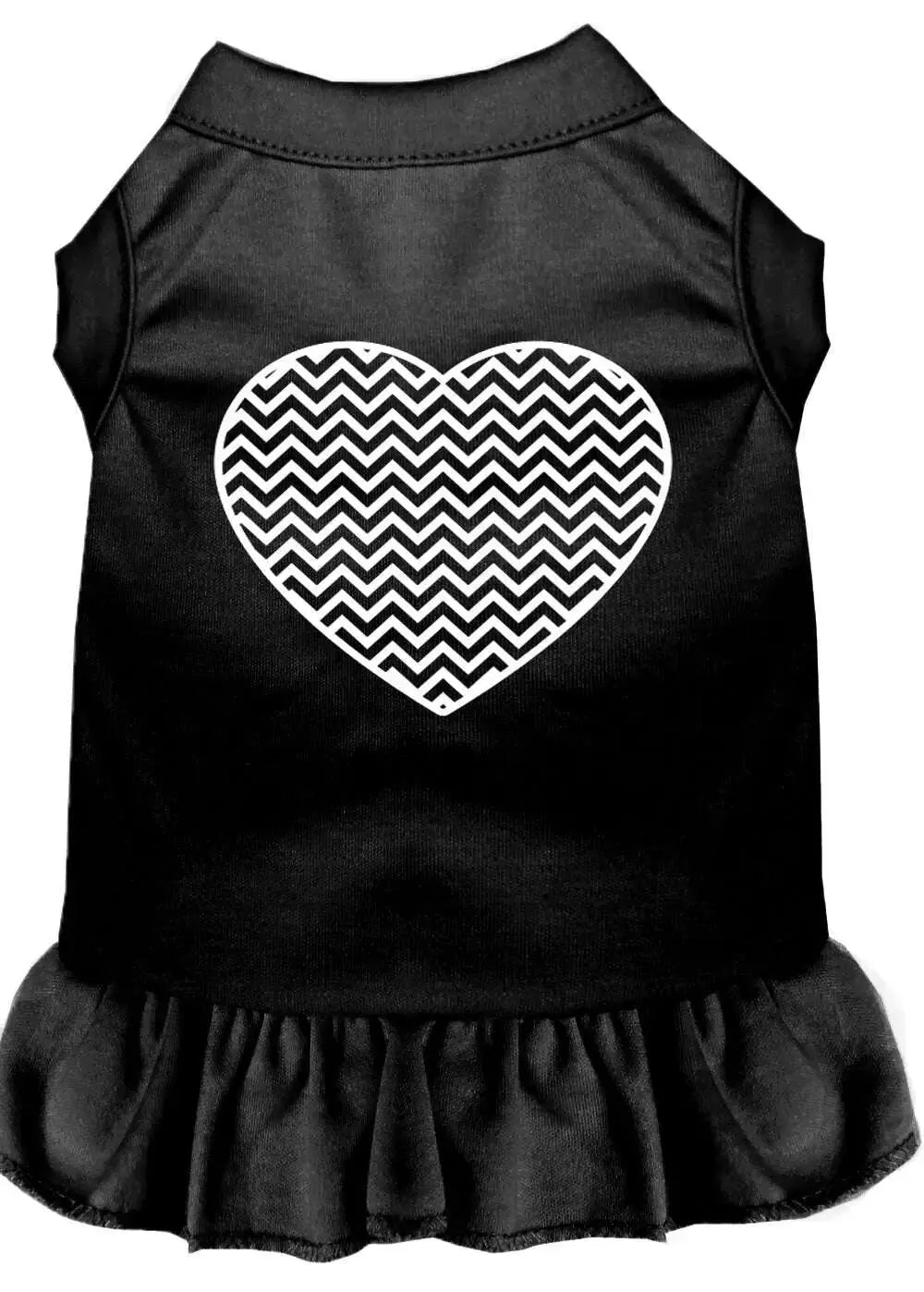 Chevron-Heart-Screen-Print-Dress-Black-Xl-GreatEagleInc-333863672