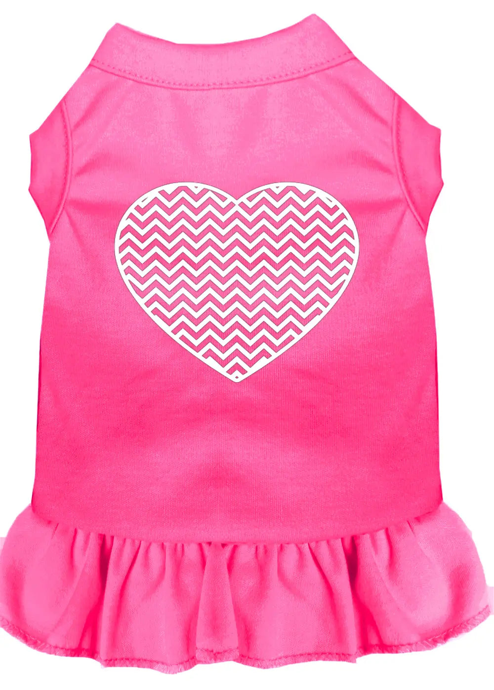 Chevron Heart Screen Print Dress Bright Pink 4x (22) Default Title