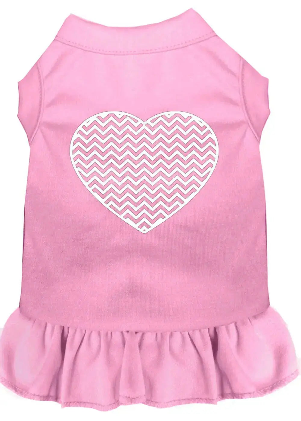 Chevron-Heart-Screen-Print-Dress-Light-Pink-Lg-GreatEagleInc-318742984