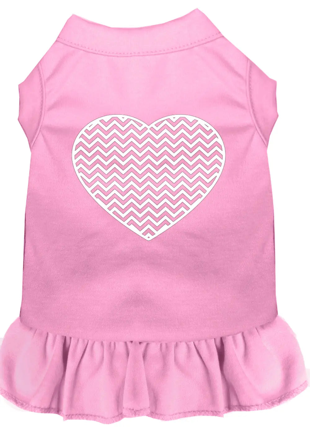 Chevron Heart Screen Print Dress Light Pink Xs Default Title